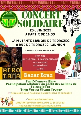Soirée de soutien à Togo Vert & Vivant Trégor Soirée de soutien à Togo Vert & Vivant Trégor