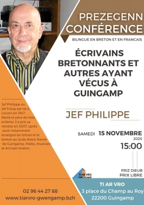 Écrivains bretonnants et autres ayant vécus à Guingamp - Jef Philippe