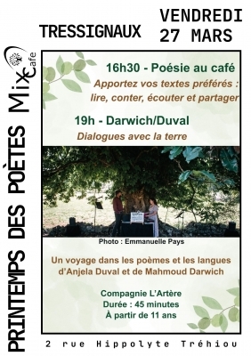 Printemps des poètes : Darwich/Duval – Dialogues avec la Terre - Cie L'Artèr